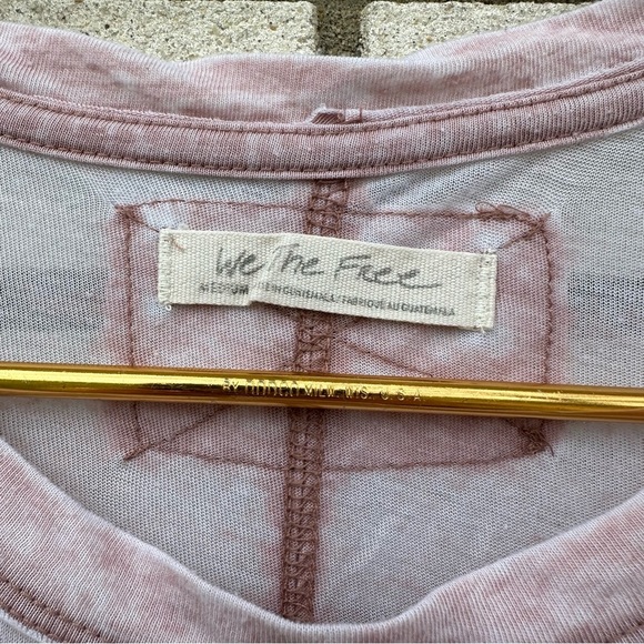 We The Free People Vella Tee Shirt Silver Lining Light Pink Sheer - Picture 4 of 9